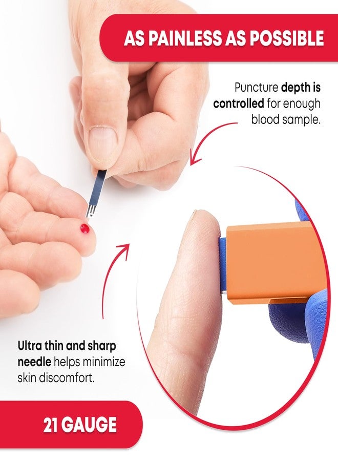 Ever Ready First Aid Safety Pressure Activated Lancets, Sterile Push Lancets – 2.2mm 21 Gauge for Blood Sugar Testing - 100 Count - Image 5